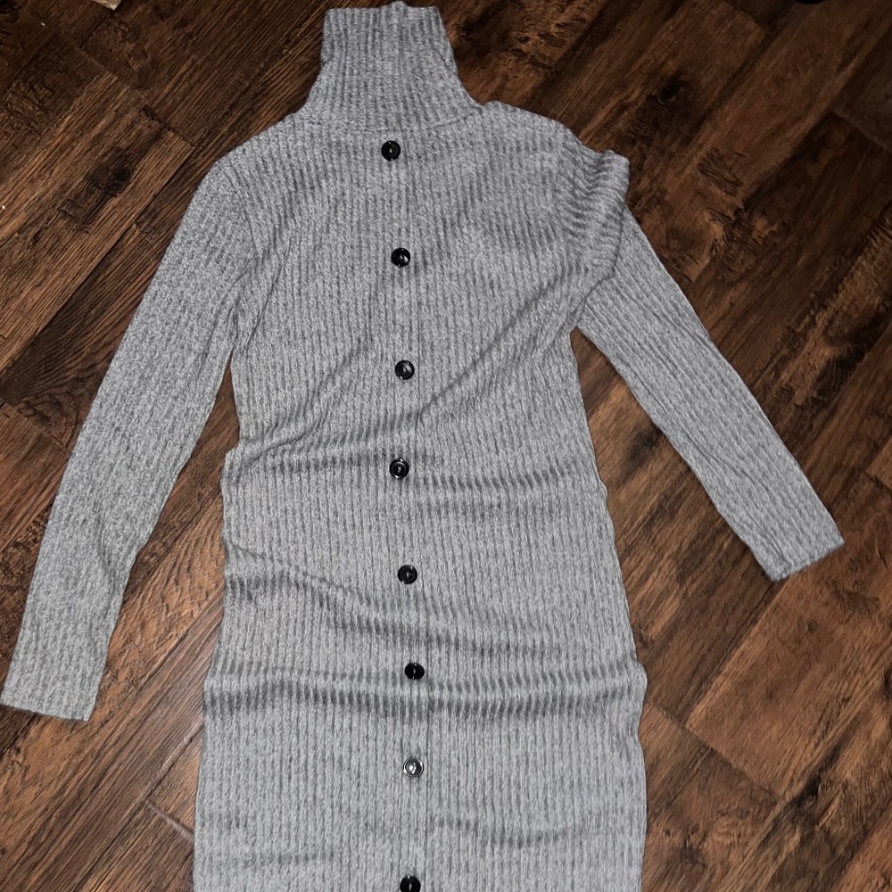 Spring Haze ribbed knit button-down sweater dress Size Medium